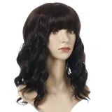 Women Synthetic Short Dye Wavy Hair Wigs Middle Parting Curly Wig