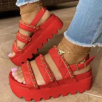 Women Ankle Strap Flat Platform Sandals