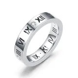 Golden Silver Zircon Roman Numerals Fashion Jewelry Inlaid Diamond Women Ring
