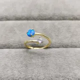 Sterling Silver Solitaire Round Cut Zirconia and Gem Gemstone Rings