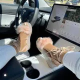 Women Plush Crystal Sequins Lace Up Flat Sandals With Thick Soles