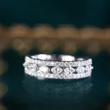Gold Half Circle Full Of Drill Zircon Fashion Jewelry Hollow Inlaid Diamond Women Ring