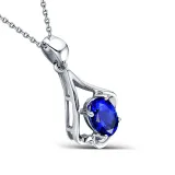 Sapphire Pendant Chain Jewelry Necklaces Women Rings Jewelry Sets