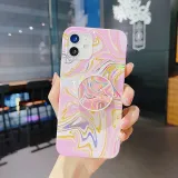 Colorful Laser Flash Powder Drop Proof Phone Case for iPhone13 12 11 Pro Max with Ring Buckle Bracket