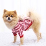 Pet Dog Cloth Striped with Cute Bear Keep Warm Puppy Cloth