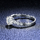Sterling Silver Semi Pave Zirconia Solitaire Round Cut Sparking Diamonds Rings