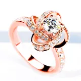 Silver Zircon Rotating Windmill Fashion Jewelry Hollow Inlaid Diamond Adjustable Size Women Ring