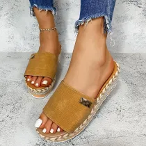 Women Platform Wedges Peep Toe Fashion Slides Beach Sandal Slipper
