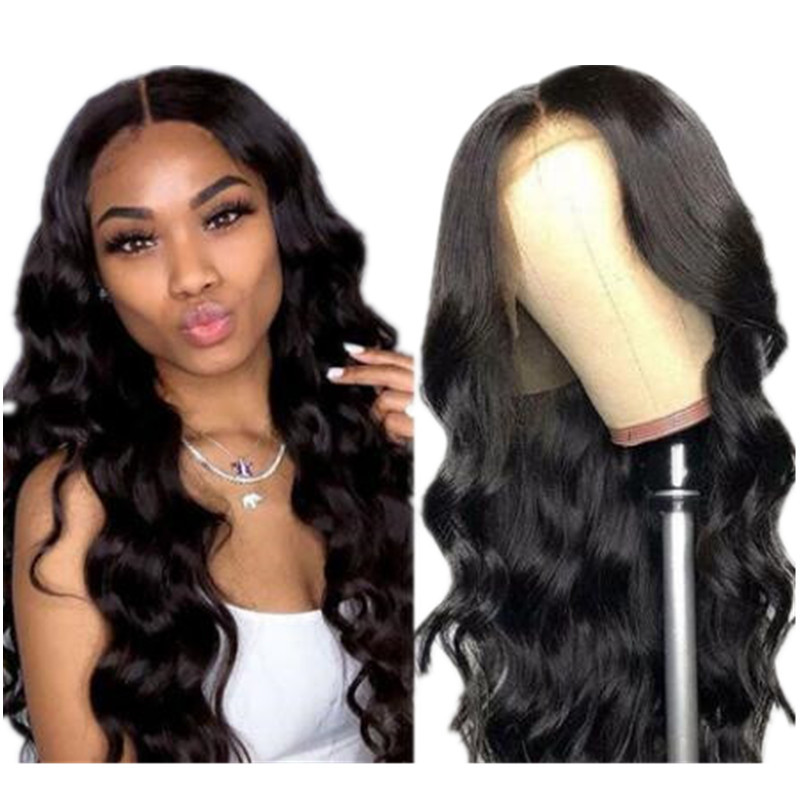 Women Synthetic Long Curly Wavy Hair Wigs Middle Parting Wig