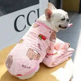 Pet Small Dog Cloth Bull Flannel Keep Warm Strawberry Bear