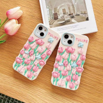 Cute Tulip Butterfly Flowers Drop Proof Phone Case for iPhone13 12 11 Pro Max