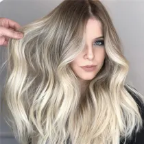Women Long Gradient Blonde Hot Mini Lace Front Wig