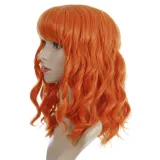 Women Synthetic Short Dye Wavy Hair Wigs Middle Parting Curly Wig