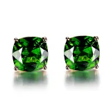 Emerald Cube Pendant Chain Jewelry Necklaces Women Rings Jewelry Sets