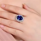 Zircon Fashion FloweWomen Ring Jewelry Inlaid Diamond Adjustable Size Women Ring