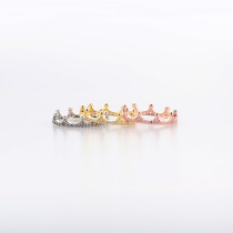 Silver Zircon Crown Fashion Jewelry Inlaid Diamond Rotation Women Ring