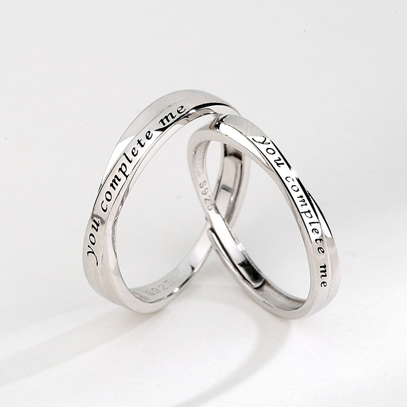 Sterling Silver You Complete Me Couple Ring Engagement Women And Men Lover Rings