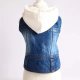 Pet Dog Cloth Denim Vest Hooded Puppy Cloth