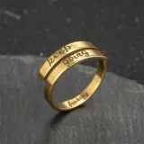 Golden Zircon I Am Enough Fashion Jewelry Inlaid Diamond Adjustable Size Women Ring