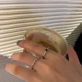 Fashion Rings Set For Women Ladies Trendy Metal Alloy Heart Opening Finger Ring Wedding Gifts Jewelry
