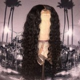 Women Synthetic Small Curly Long Hair Wig Middle Parting Curly Wigs