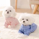 Pet Dog Cloth Handmade Knitting Solid Color Sweater Puppy Cloth