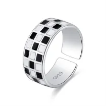 Revers Fashion Jewelry Inlaid Diamond Adjustable Size Women Ring