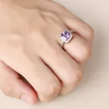 Zircon Purple Fashion Jewelry Inlaid Diamond Adjustable Size Women Ring