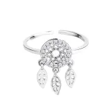 Mori Department Small Fresh Hollow Dream Catcher Tassel Ring With Adjustable Opening
