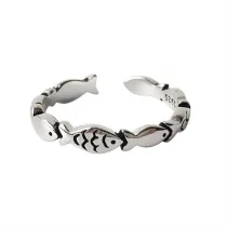 Small Fish Fashion Jewelry Inlaid Diamond Adjustable Size Women Ring
