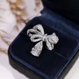 Sterling Silver Bowknot Shaped Pear Cut Zirconia Rings