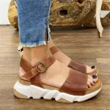 Women Open Toe Ankle Strap Flat Platform Sporty Sandals