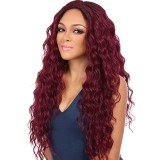 Women Synthetic Small Curly Long Hair Wig Middle Parting Wigs