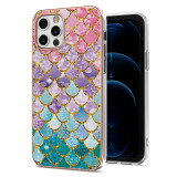 Electroplated Splicing Marble Scale Butterfly Drop Proof Phone Case for iPhone13 12 11 Pro Max