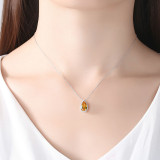 Pear Cut Zirconia Crystal Pendant Necklace