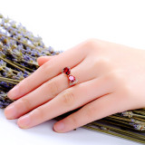 Red Zircon Bowknot Jewelry Inlaid Diamond Adjustable Size Women Ring