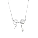 Fashion Luxury Personality Pendant Necklace Jewelry Design Tassel Zircon Bow Necklace