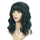 Women Synthetic Short Dye Wavy Hair Wigs Middle Parting Curly Wig