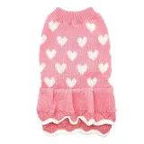 Pet Dog Cloth Love Heart Sweater Dress Dalily Outgoing Suit