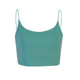 Women Crop Top Pure Color Sling Camisole