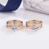 Sterling Silver Semi Pave Moissanite Solitaire Round Cut Sparking Diamonds Rings
