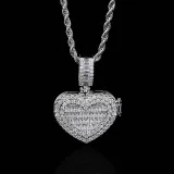 Diy Photo 14K Yellow Gold Heart Shaped Pave Diamond Pendant Necklace
