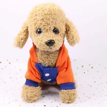 Pet Dog Cloth Stitching Striped Hooded Sweatshirt Puppy Cloth