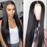 Women Synthetic Long Straight Natural Hair Wigs Rose Net Middle Parting Wig