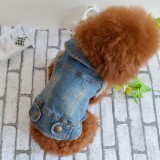 Pet Dog Cloth Vintage Denim Vest Puppy Fashion Cloth