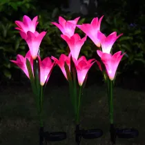 Led Solar Lily Lamp Outdoor Vlla Garden Solar Simulation Lantern Lawn Lamp