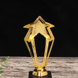 Hollowed-out  Golden Star Plastic Style Trophy Award