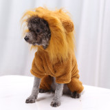 Pet Dog Clothes Cartoon Lion Zebra Cheetah Hoodie Flannel Sleepwear With Hat