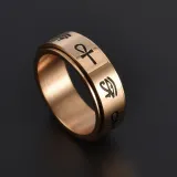 Silver Cross The Eye Sign Of Horus Rotation Women Ring