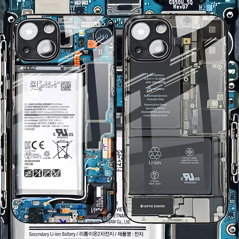 Printed Disassembly Circuit Board Diagram Drop Proof Phone Case for iPhone13 12 11 Pro Max
